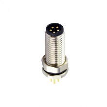 Panel Mount Connector - M8 5pins B code male straight front panel mount connector, unshielded, insert